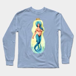 Blue Bottled Mermaid Long Sleeve T-Shirt